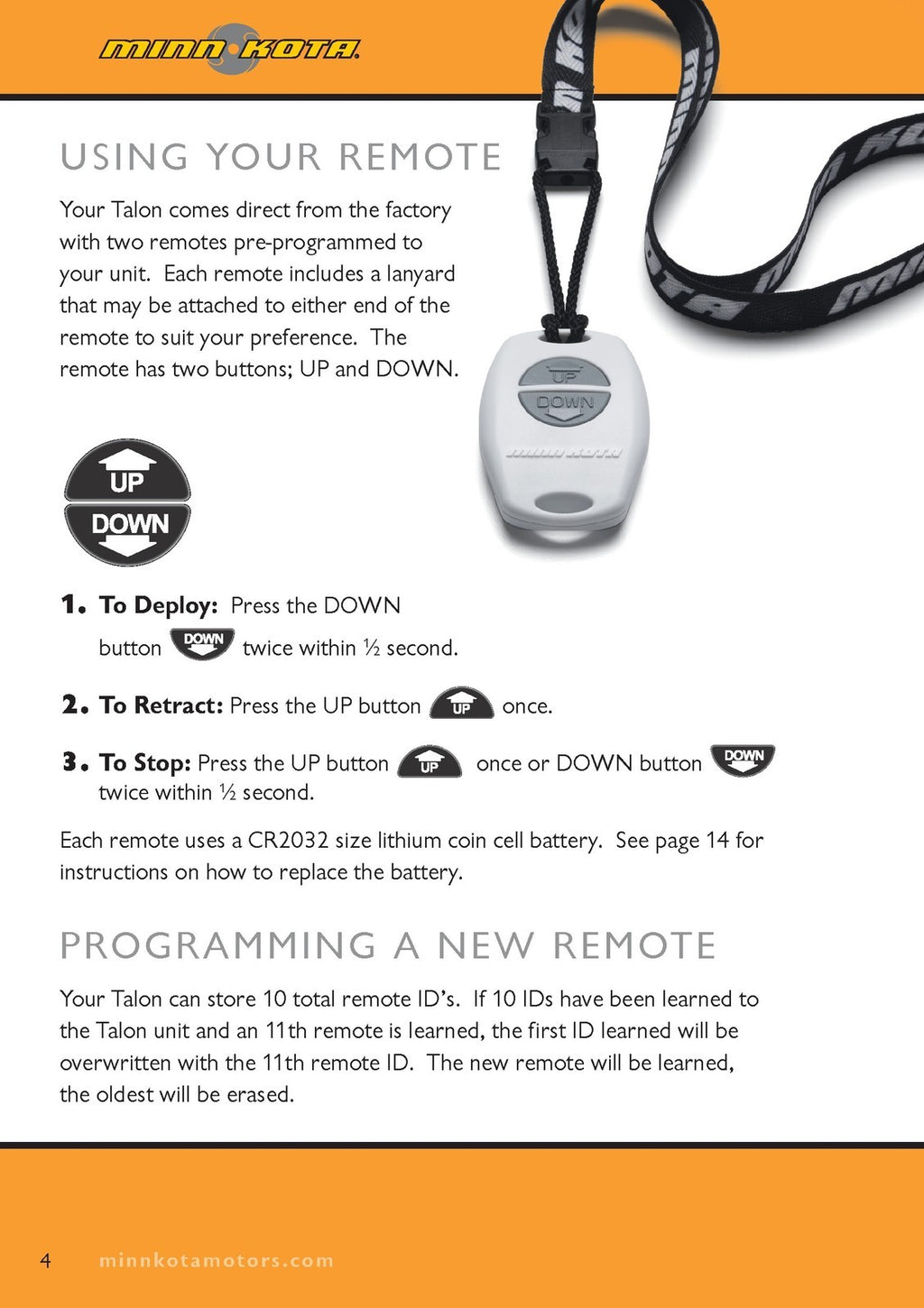 MINN KOTA Talon Shallow Water Anchor 2011-2013 Manual WIRE BOUND - TOUGH COVERS