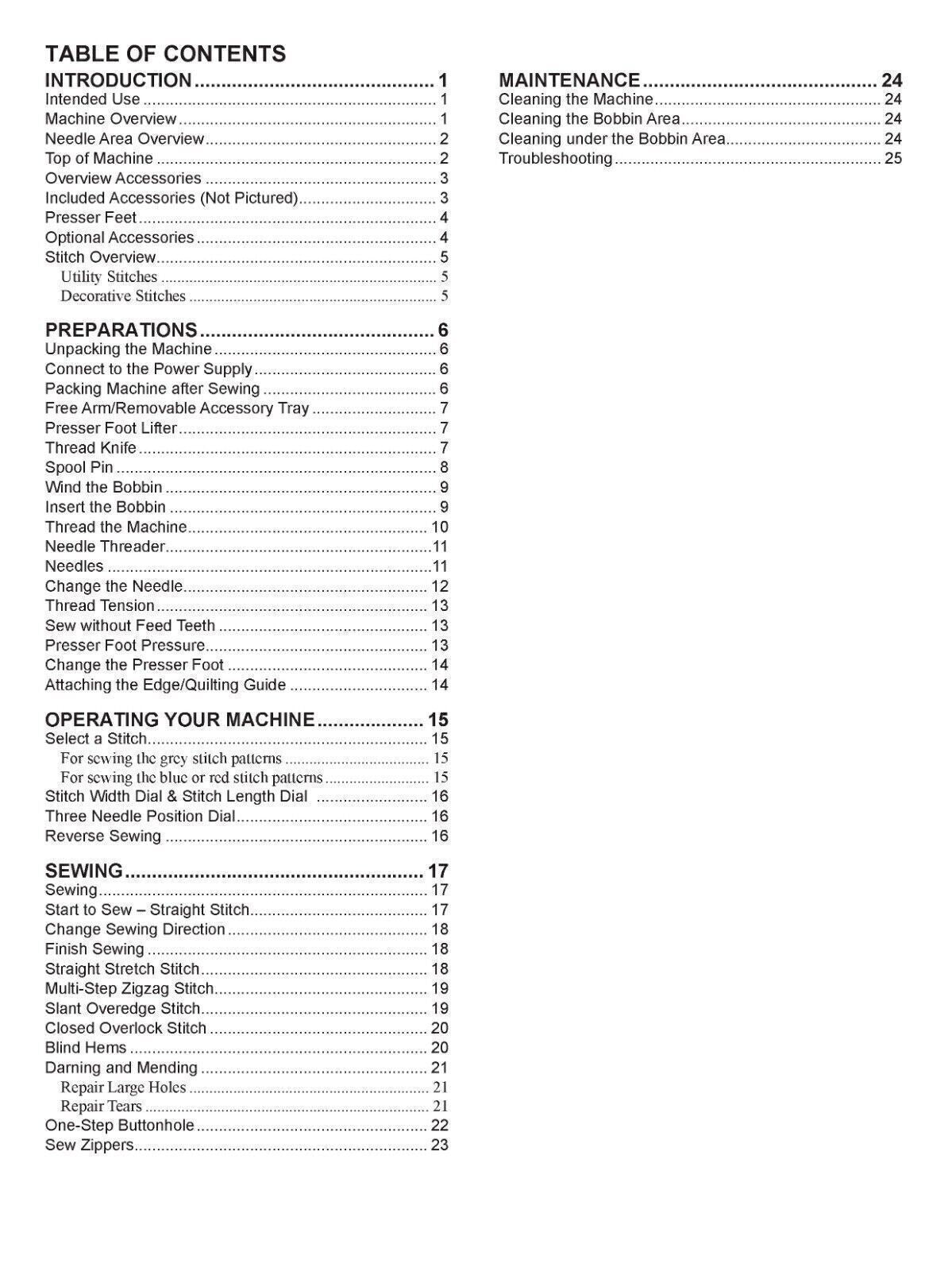 SINGER HD500 Sewing Machine User Manual Owners Instruction Manual (English)
