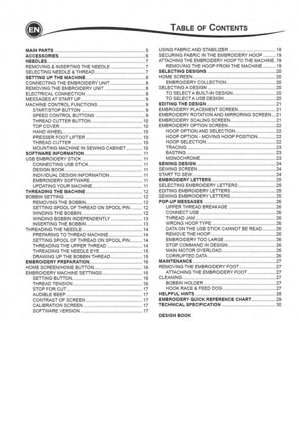 SINGER EM200 QUANTUM STYLIST Sewing Machine User Manual Guide [WIRE BOUND]