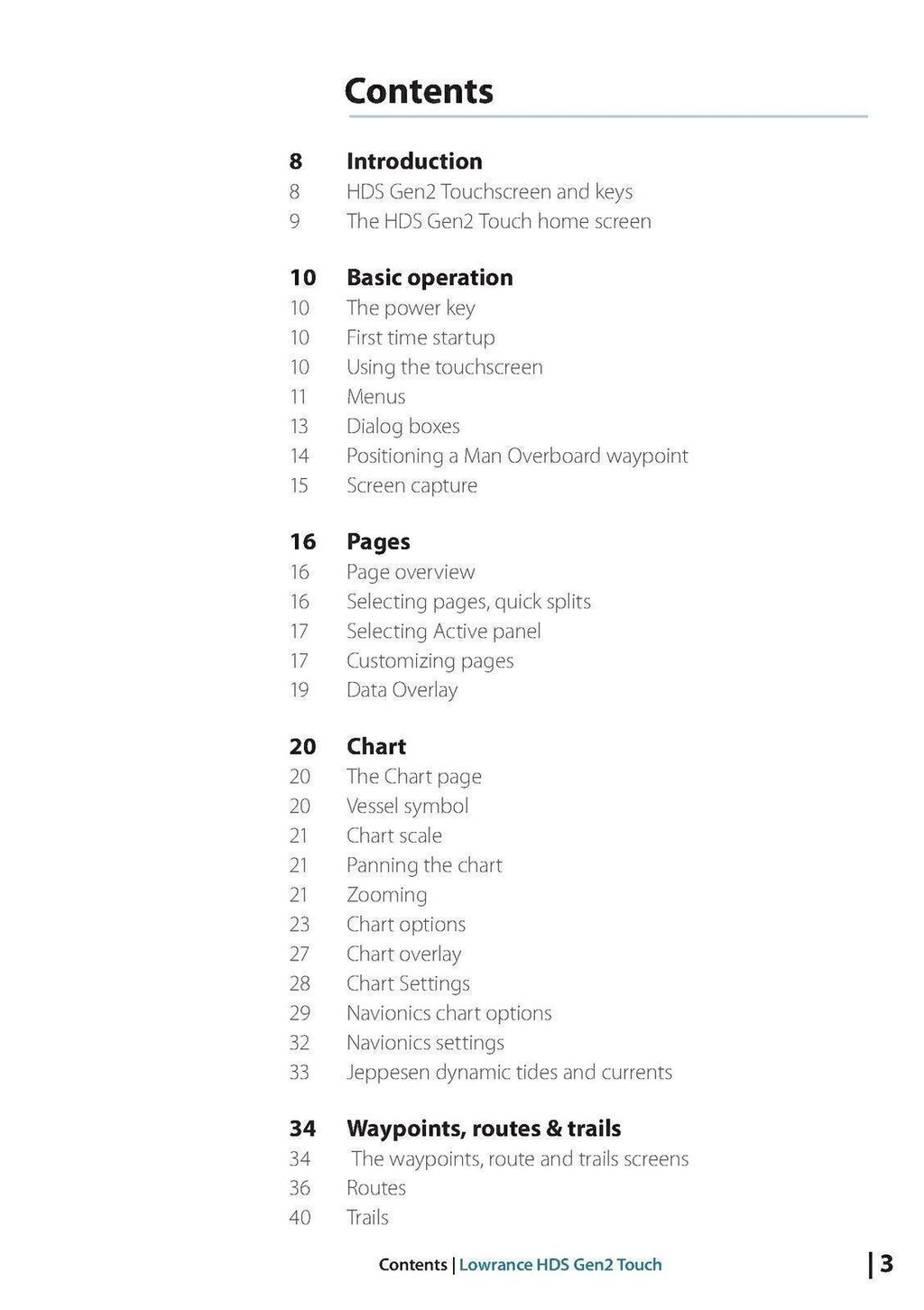 LOWRANCE HDS Gen2 Touch GPS User Manual Operation Guide [DURABLE WIRE BINDING]