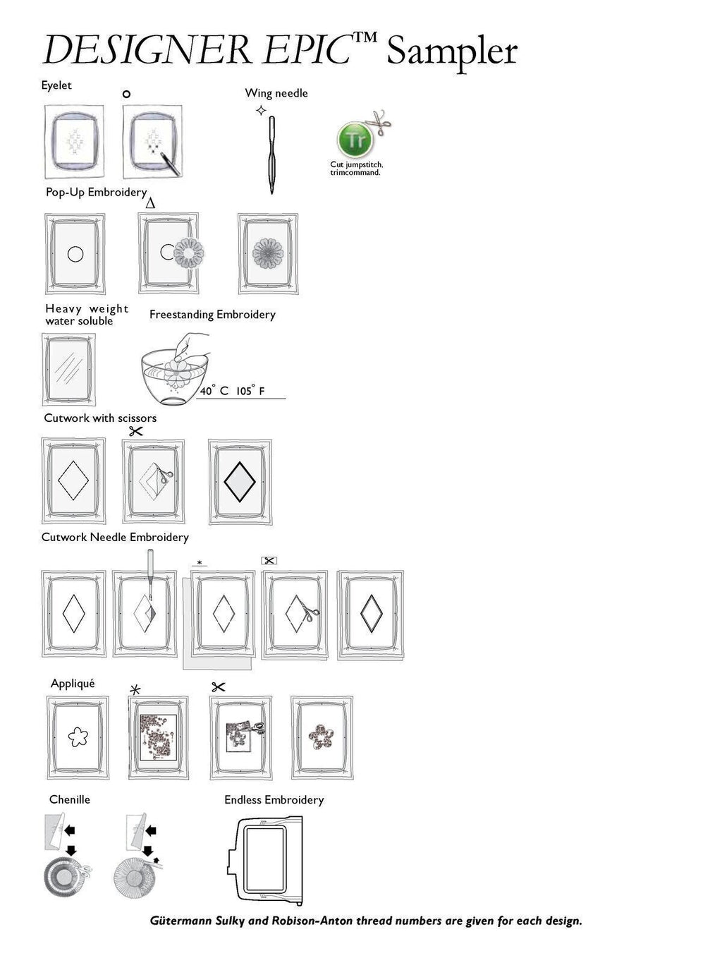 HUSQVARNA Viking Designer Epic Sampler Embroidery Manual - Color - WIRE BINDING
