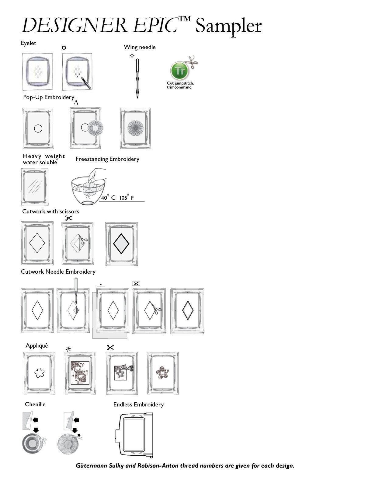HUSQVARNA Viking Designer Epic Sampler Embroidery Manual - Color - WIRE BINDING