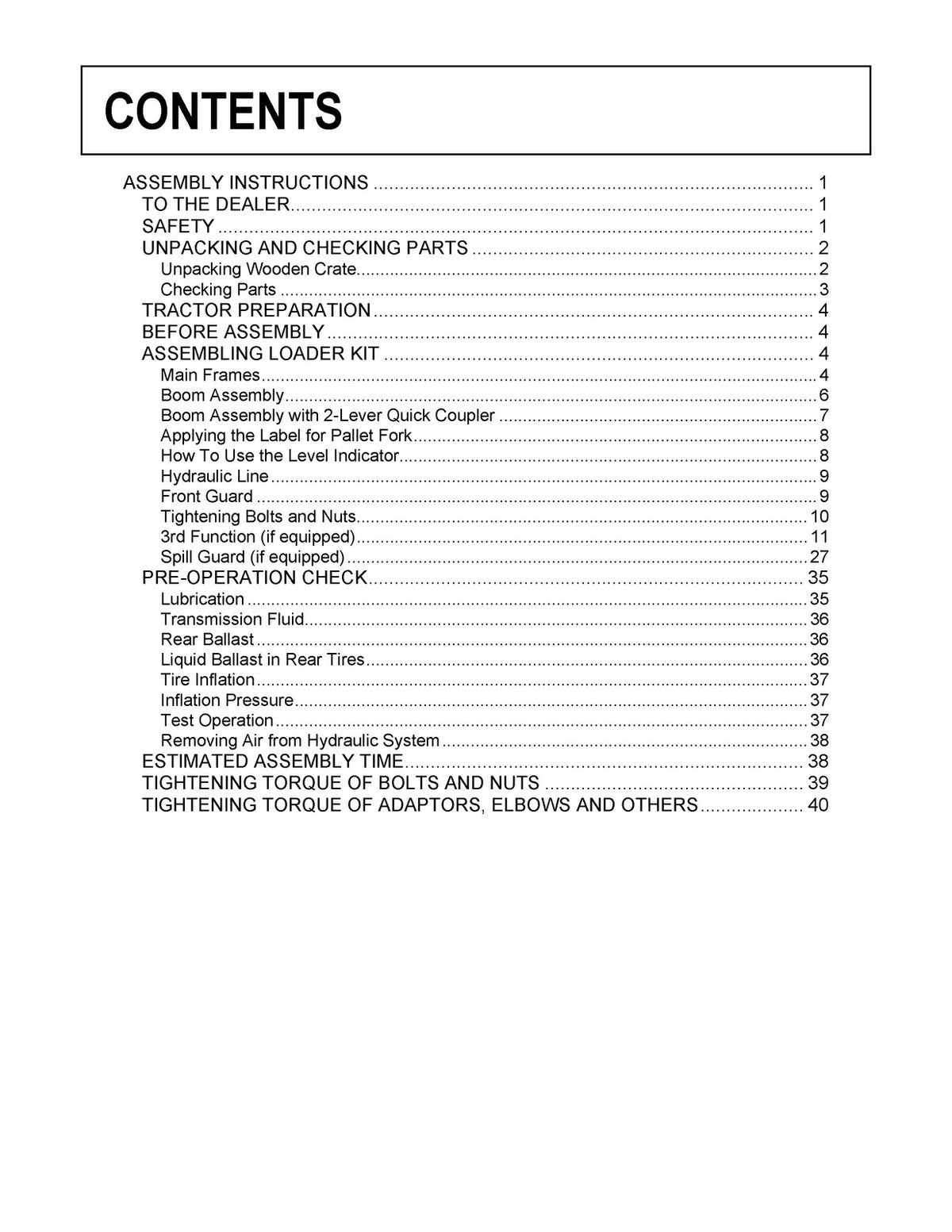 KUBOTA LA534 Loader Kit Assembly Instructions Manual 2012 - WIRE BOUND - COVERS