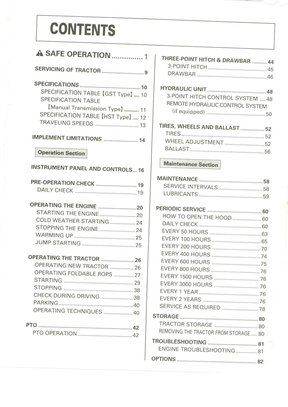 KUBOTA L3010 L3710 L4310 L4610 OPERATORS MANUAL - WIRE BOUND - PROTECTIVE COVERS