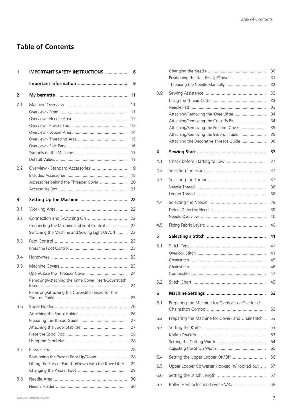 BERNINA B68 Serger User Manual Instruction Guide - TOUGH WIRE BINDING & COVERS