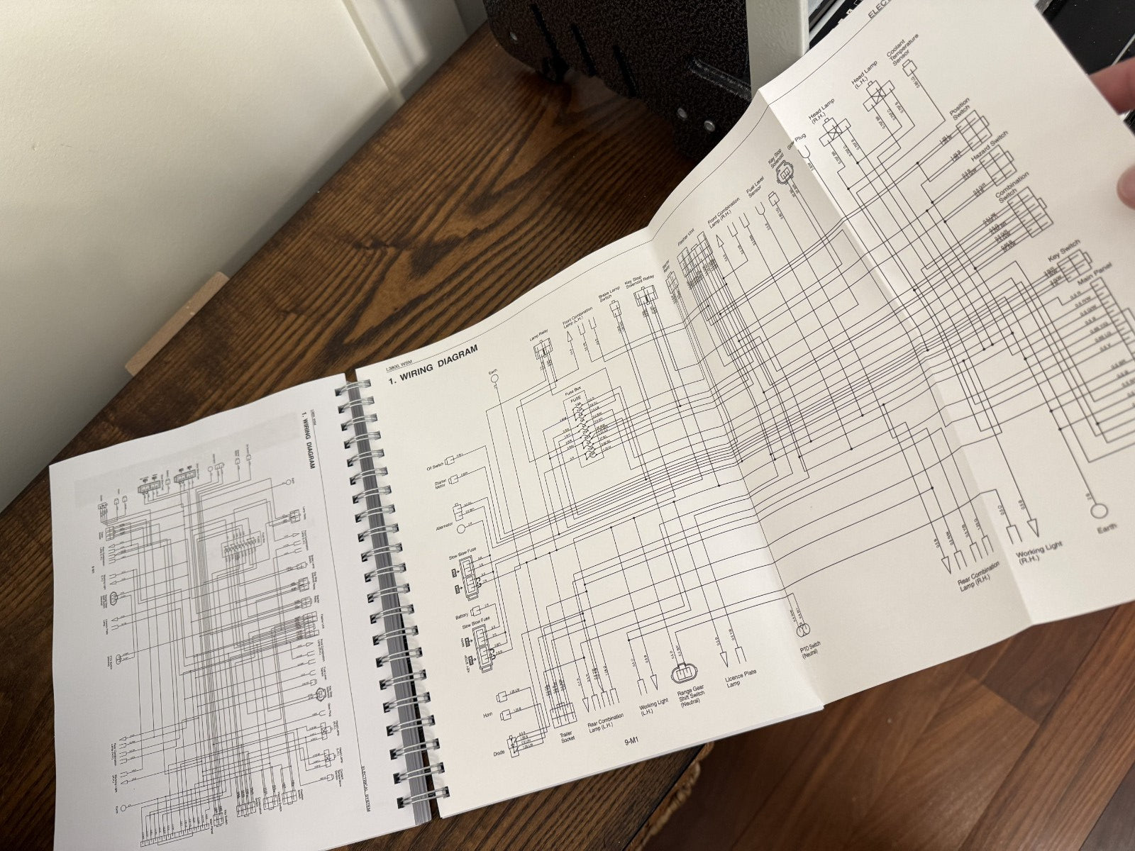 KUBOTA L3800 WORKSHOP MANUAL WSM - COLOR- WIRE BOUND - COVERS - LARGE FOLD-OUTS!