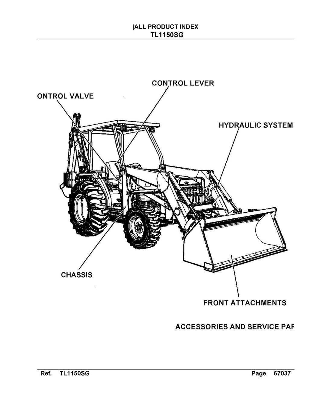 KUBOTA TL1150SG FRONT LOADER ILLUSTRATED PARTS LIST MANUAL - WIRE BOUND - COVERS