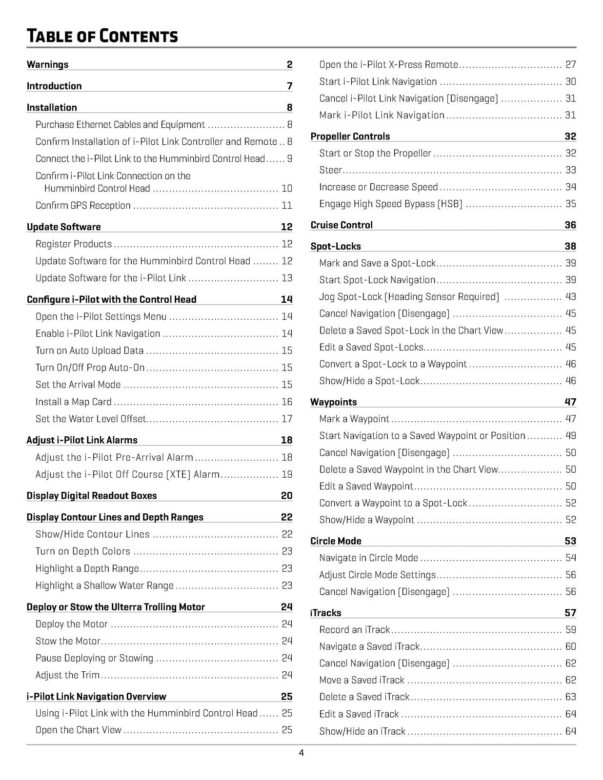 HUMMINBIRD iPilot Link for HELIX Operators Manual - WIRE BOUND - COVERS