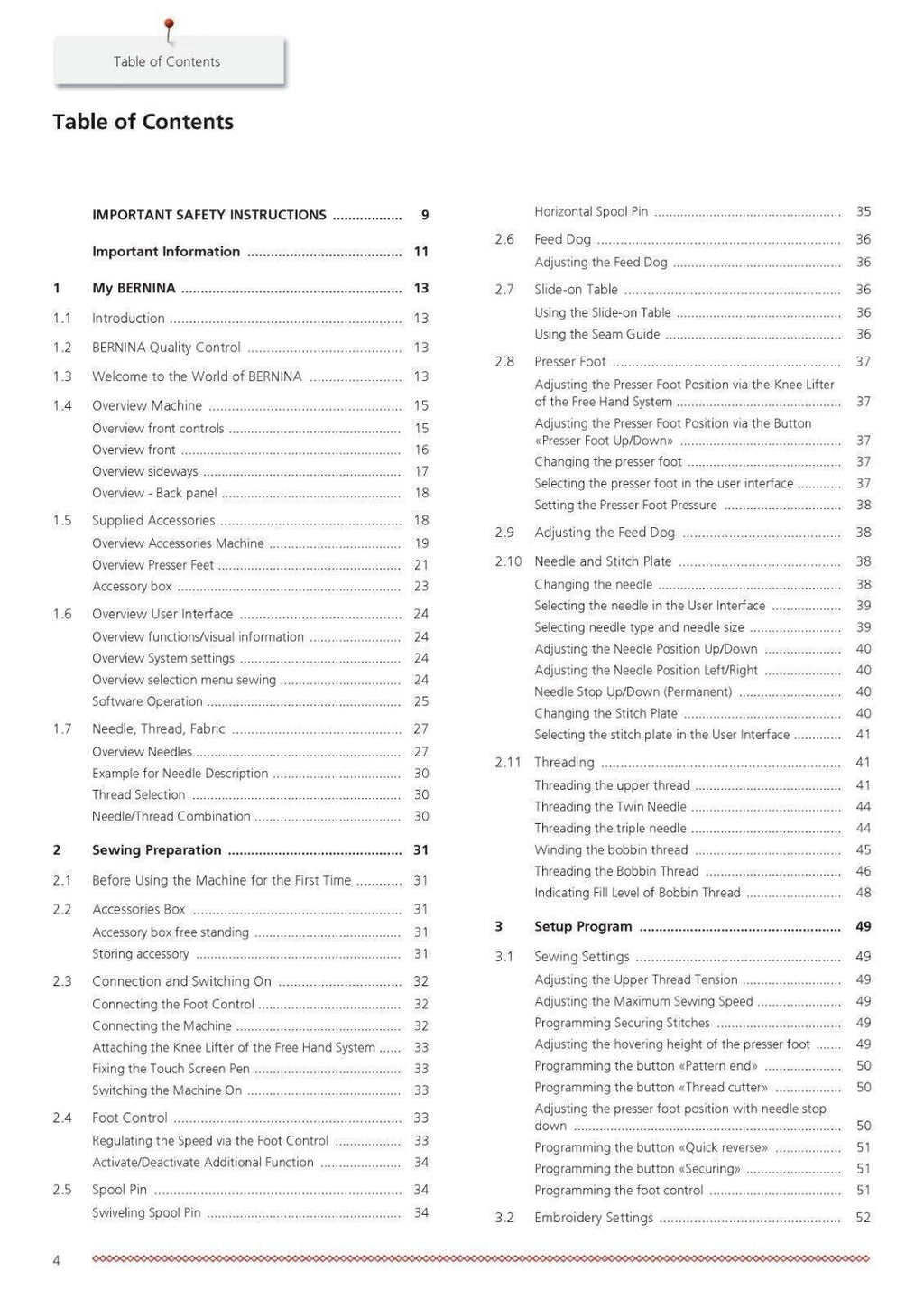 BERNINA 790 PLUS Sewing Machine User Manual Operation Guide