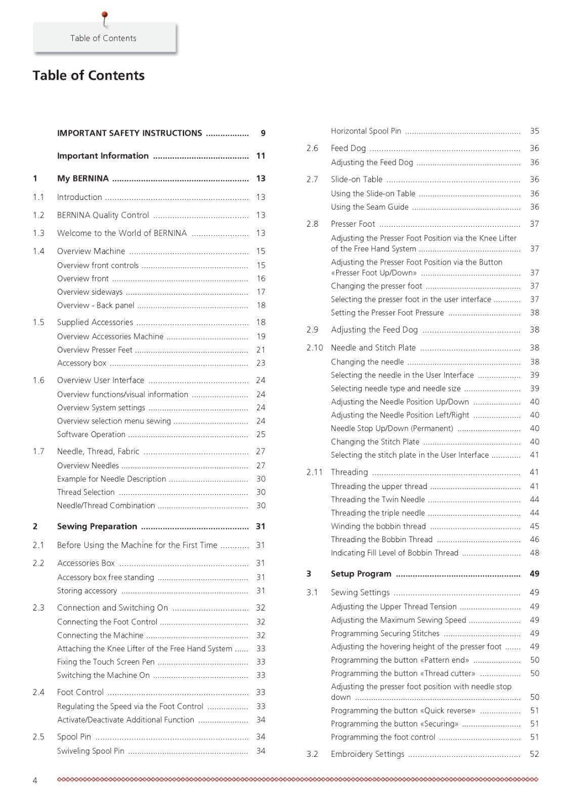BERNINA 790 PLUS Sewing Machine User Manual Operation Guide