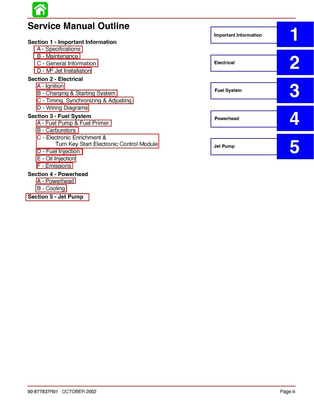 MERCURY 210 240 JET DRIVE STARTING YR 2000 SERVICE MANUAL - WIRE BOUND - COVERS