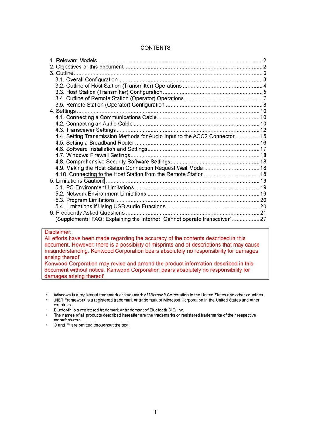 KENWOOD TS590 NETWORK COMMAND SETTING MANUAL - WIRE BOUND & TOUGH COVERS