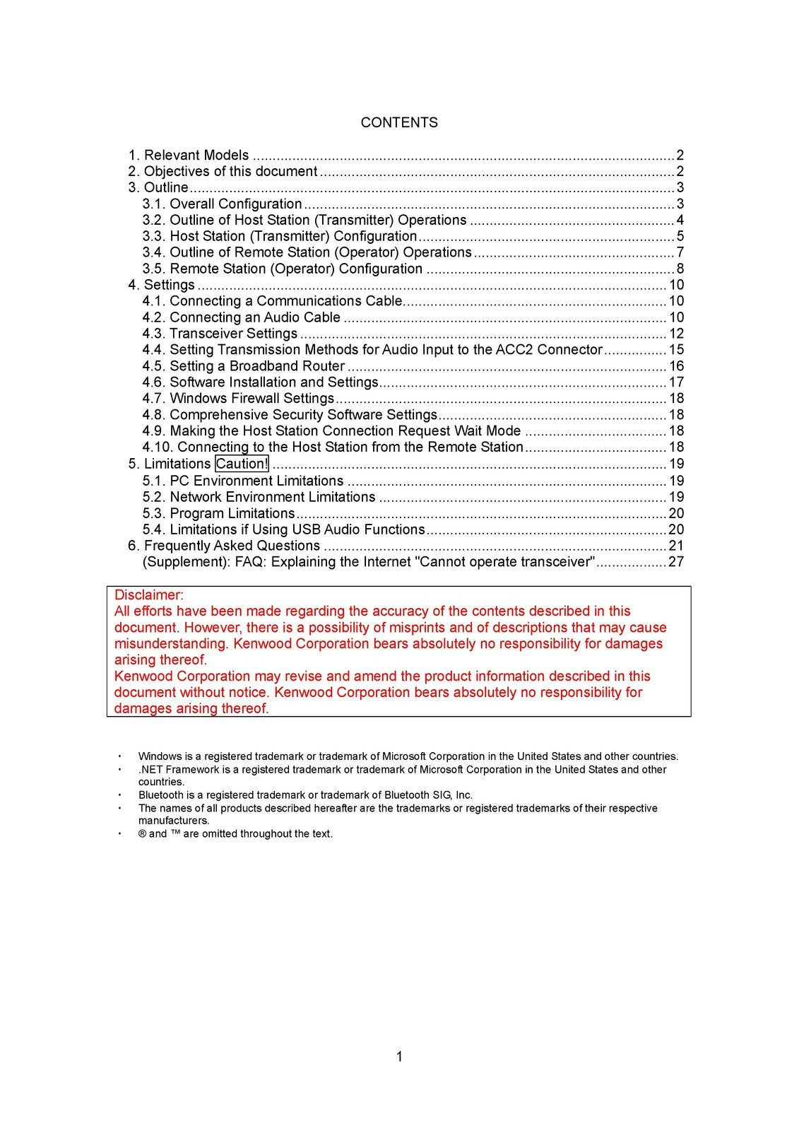 KENWOOD TS590 NETWORK COMMAND SETTING MANUAL - WIRE BOUND & TOUGH COVERS
