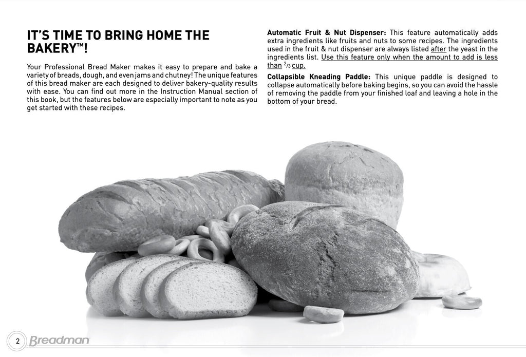 BREADMAN BK1050S BK1060S Bread Maker Manual + Recipes - WIRE BOUND, TOUGH COVERS
