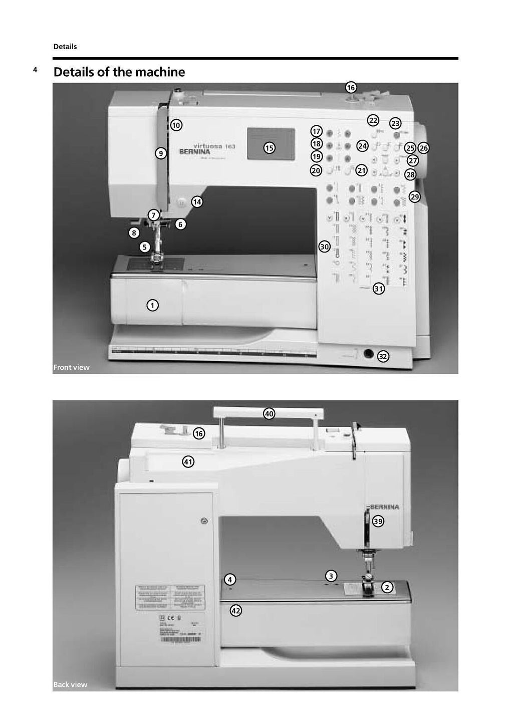 BERNINA VIRTUOSA 153 QE 163 User Manual Operation Guide - COVERS & WIRE BINDING