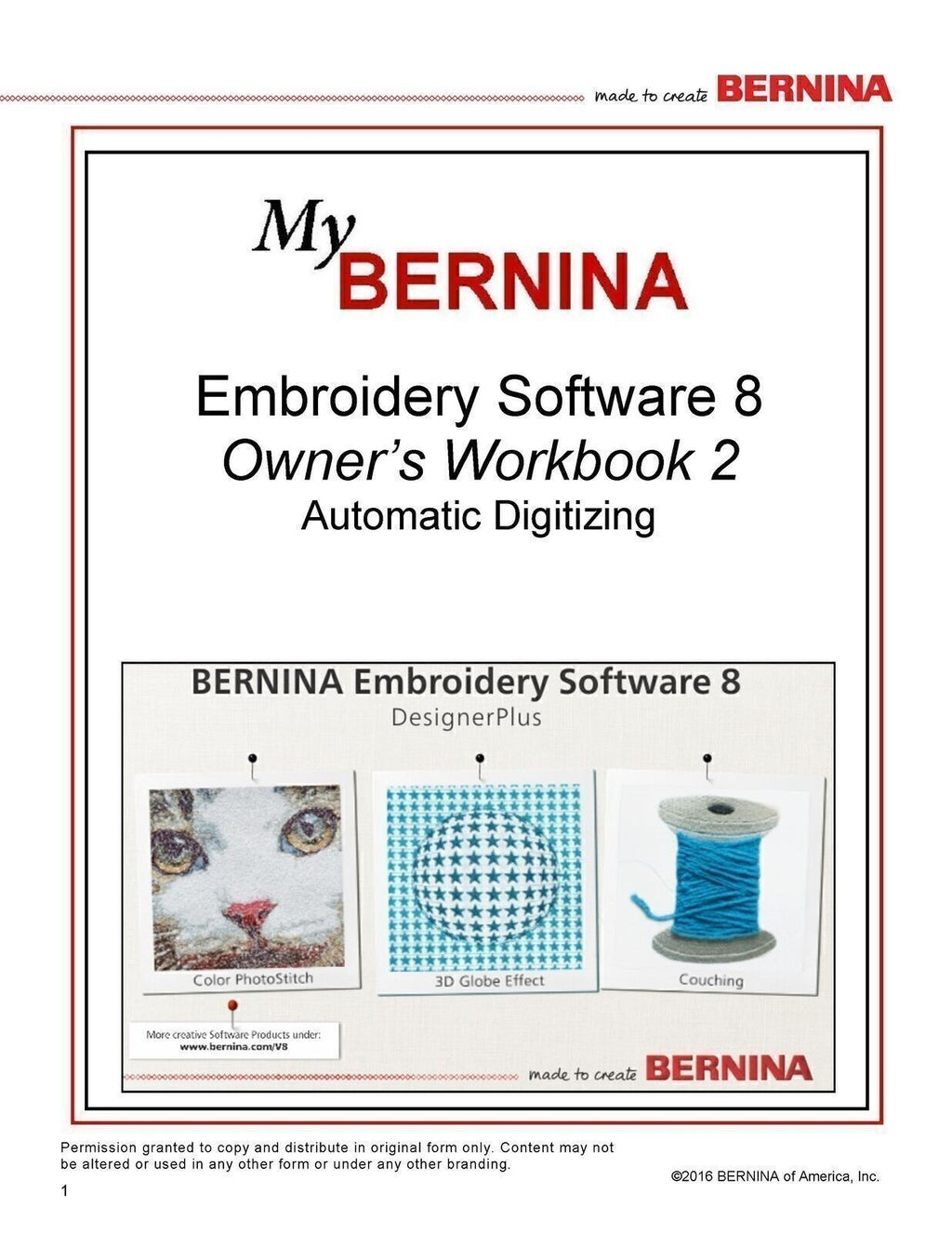 My Bernina Workbooks 1, 2, 3 & 4 for Embroidery Software 8: Wire Bound Bundle!