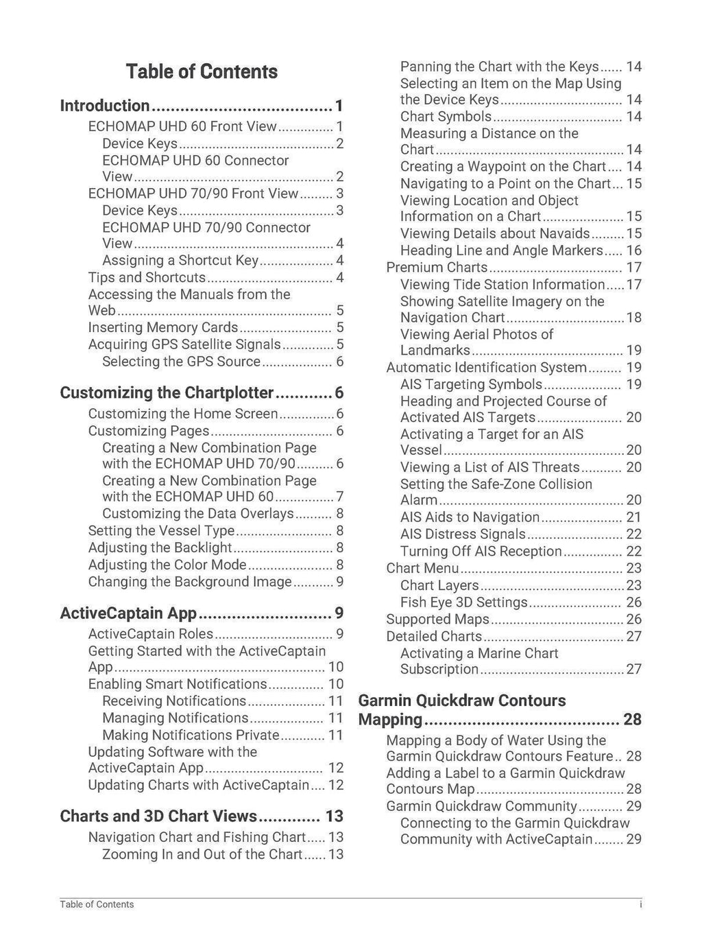GARMIN ECHOMAP UHD For ALL 60 / 70 / 90 SERIES - User Manual Instructions, COLOR