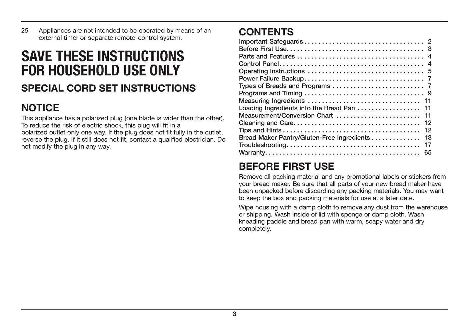 CUISINART CBK-110C Compact Automatic Bread Maker User Manual, Tough WIRE Binding