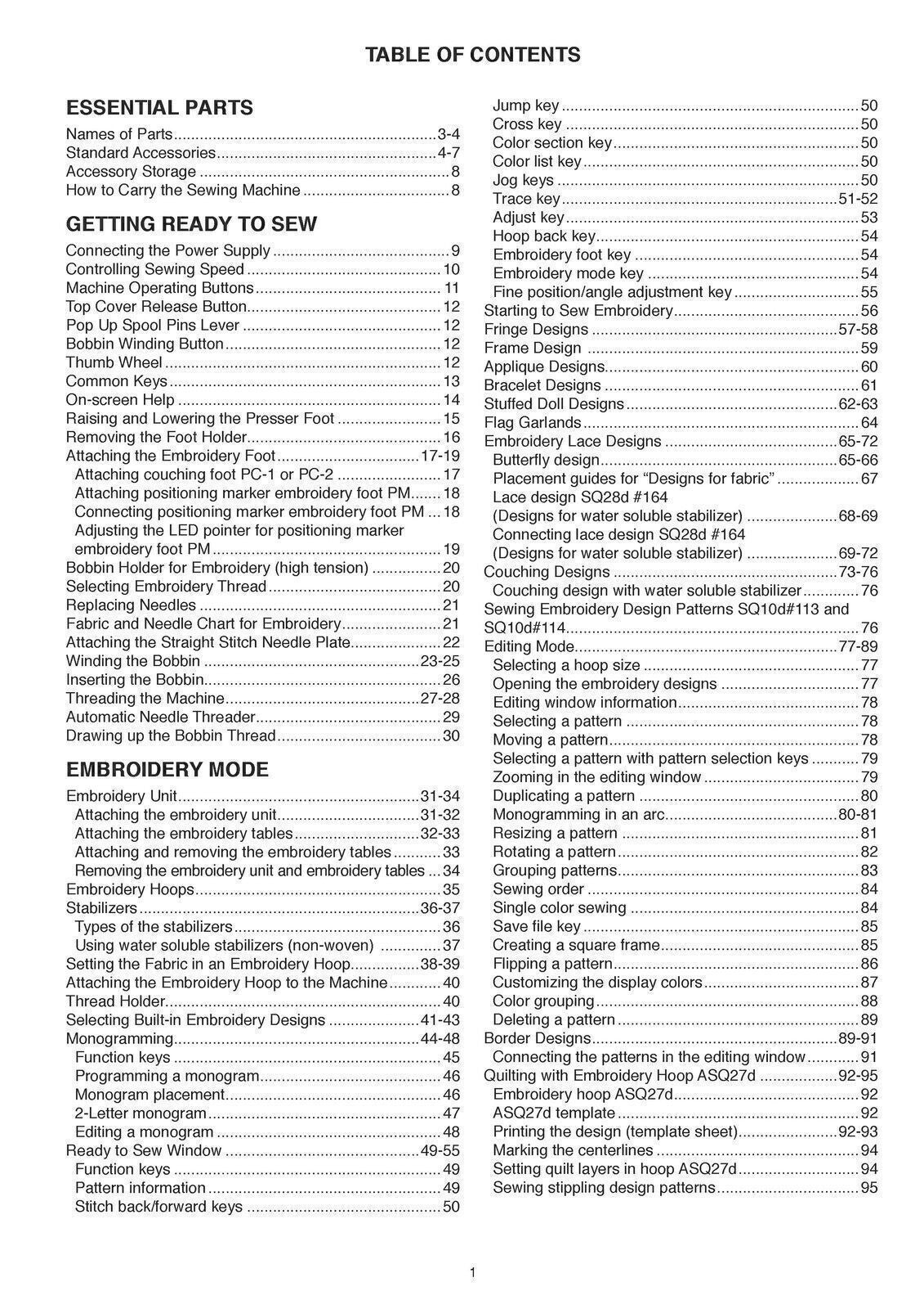 Janome Continental M17 Manual: Embroidery. Machine Instruction Guide 150 Pg Book