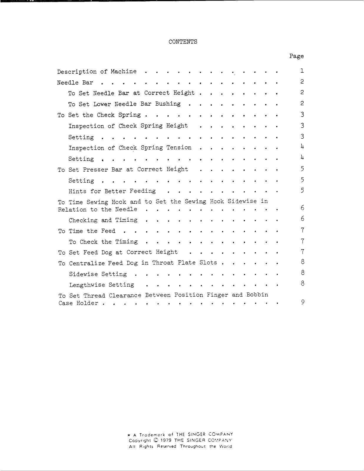 SINGER 188U31-33-35 Sewing Machine User Manual Guide [DURABLE WIRE BINDING]