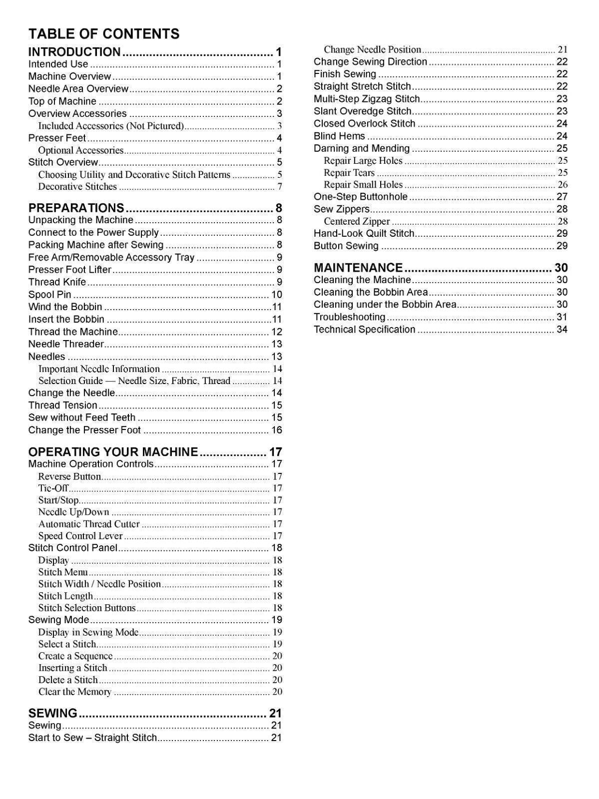 SINGER C7200-C7205-C7220-C7225-C7250-C7255 Sewing Machine User Owner's Manual