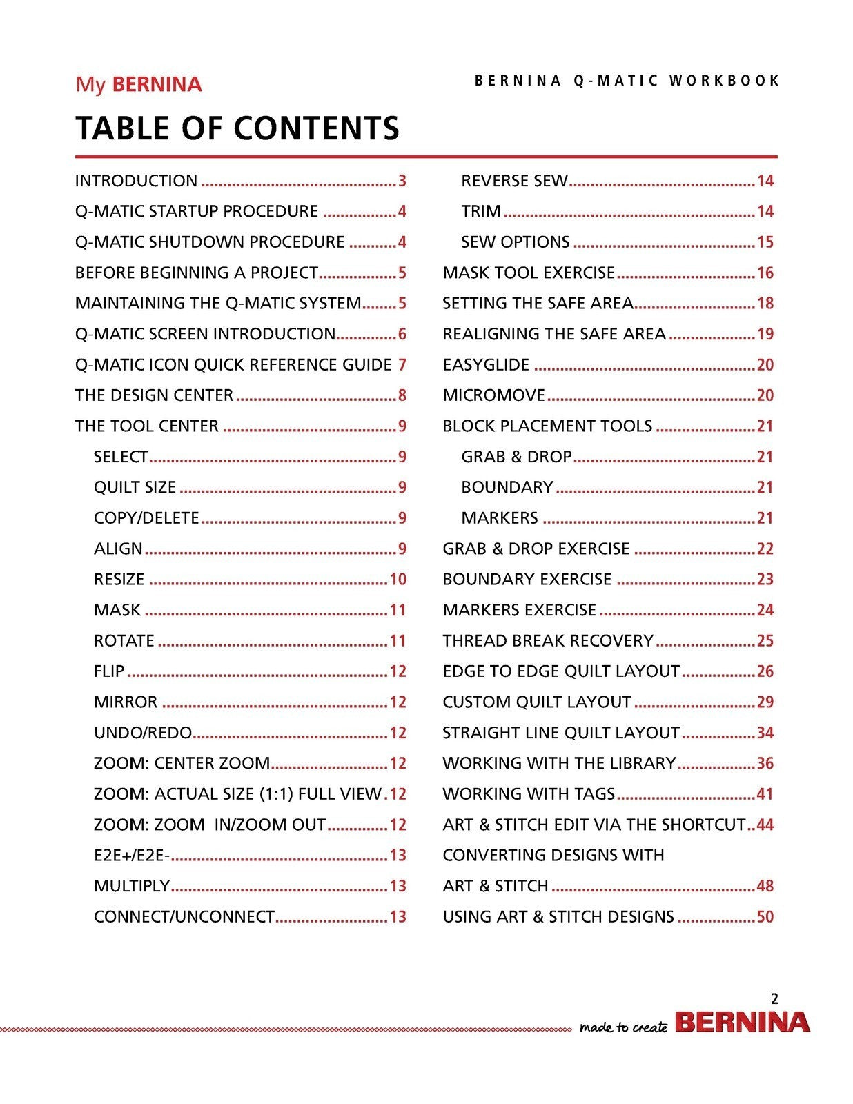 BERNINA Q-MATIC Workbook for Q 20 Q 24 Q20 Q24 Q16 PLUS on Frame - WIRE BOUND