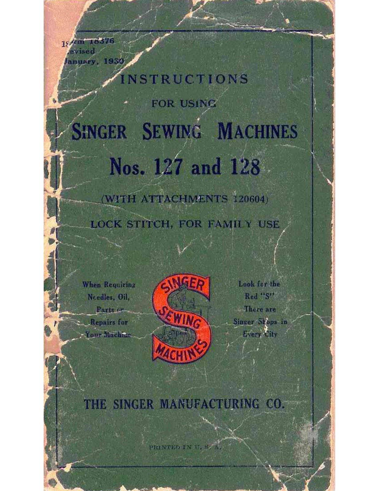 SINGER 127 128 ADJUSTERS & USER Manual BUNDLE - WIRE BOUND - PROTECTIVE COVERS