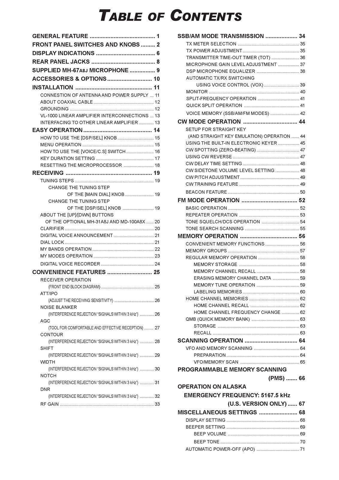 YAESU FT-450 Transceiver Operation Manual Operation Guide - TOUGH WIRE BINDING