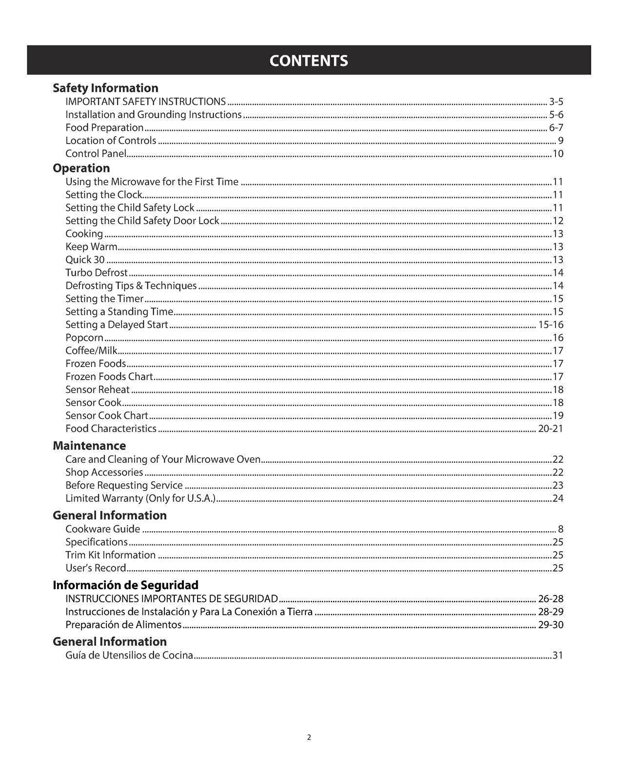 PANASONIC NN-SN94JS NNSN96JS NNSN97JS NNSN98JS Microwave User Manual WIRE BOUND