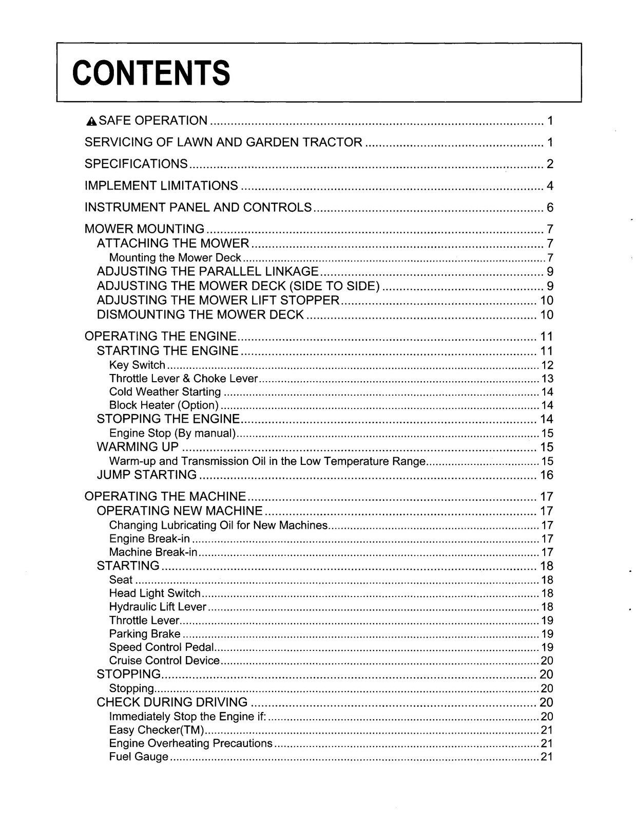 KUBOTA GR2000 GR2100 LAWN TRACTOR OPERATORS MANUAL - WIRE BOUND - TOUGH COVERS