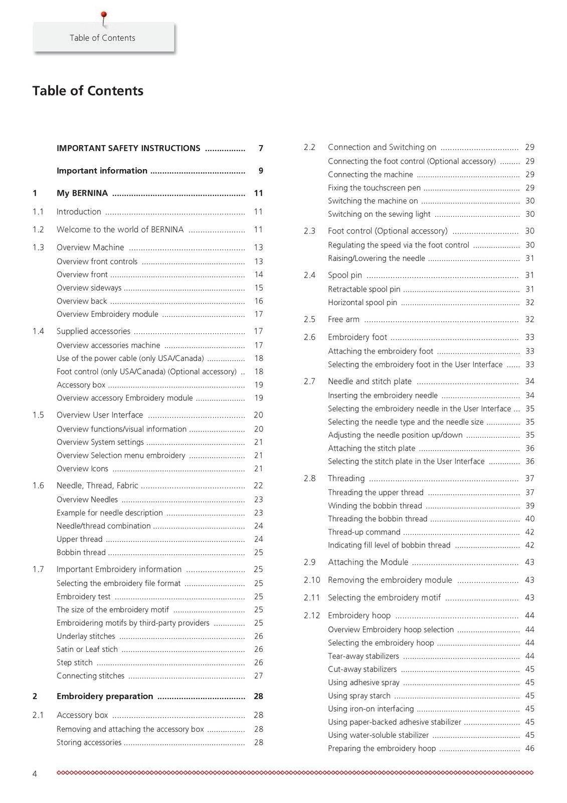 BERNINA 500 Sewing Machine User Manual - STEEL WIRE BOUND - PROTECTIVE COVERS