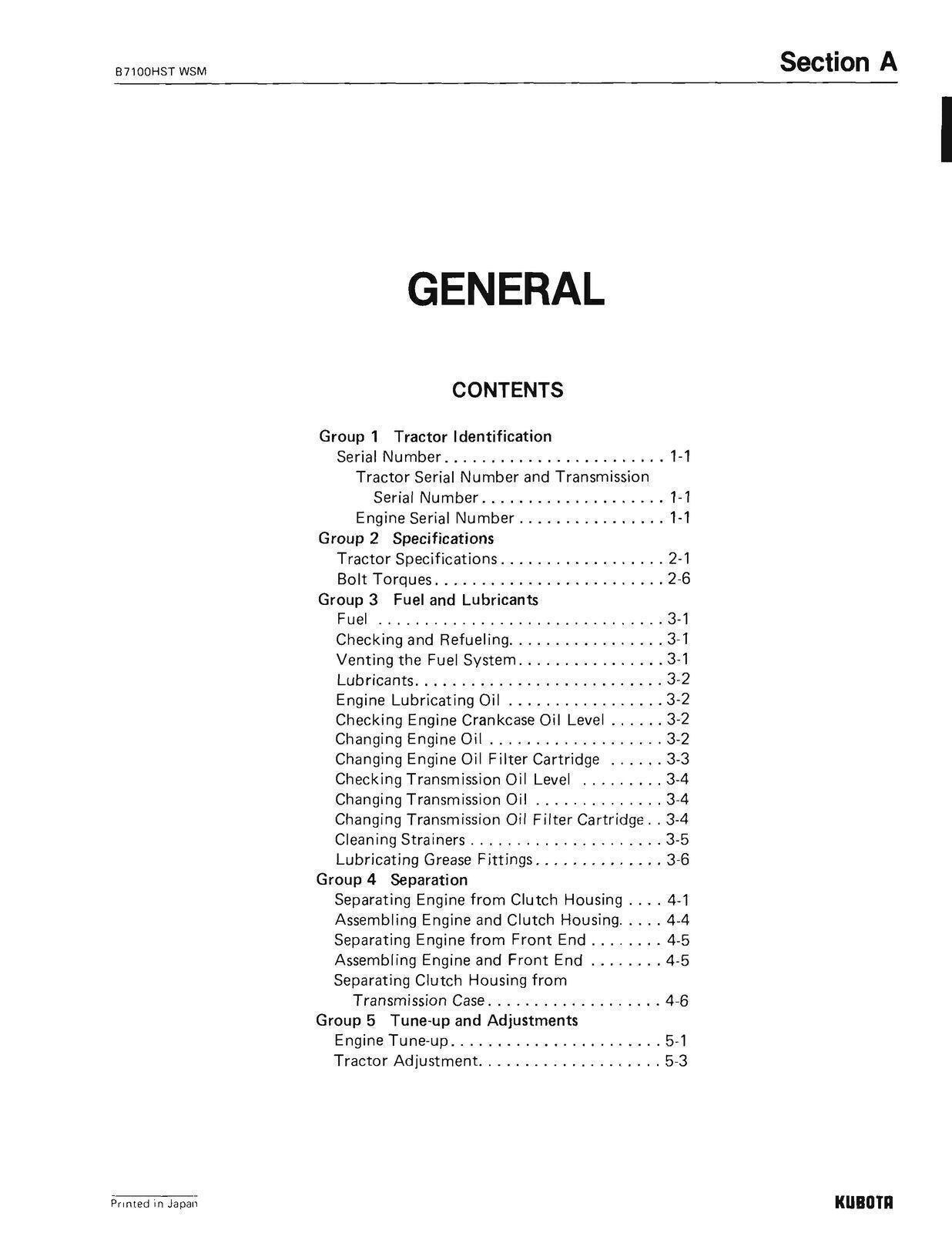 KUBOTA B7100HST B6100HST WORKSHOP MANUAL - STEEL WIRE BOUND - PROTECTIVE COVERS