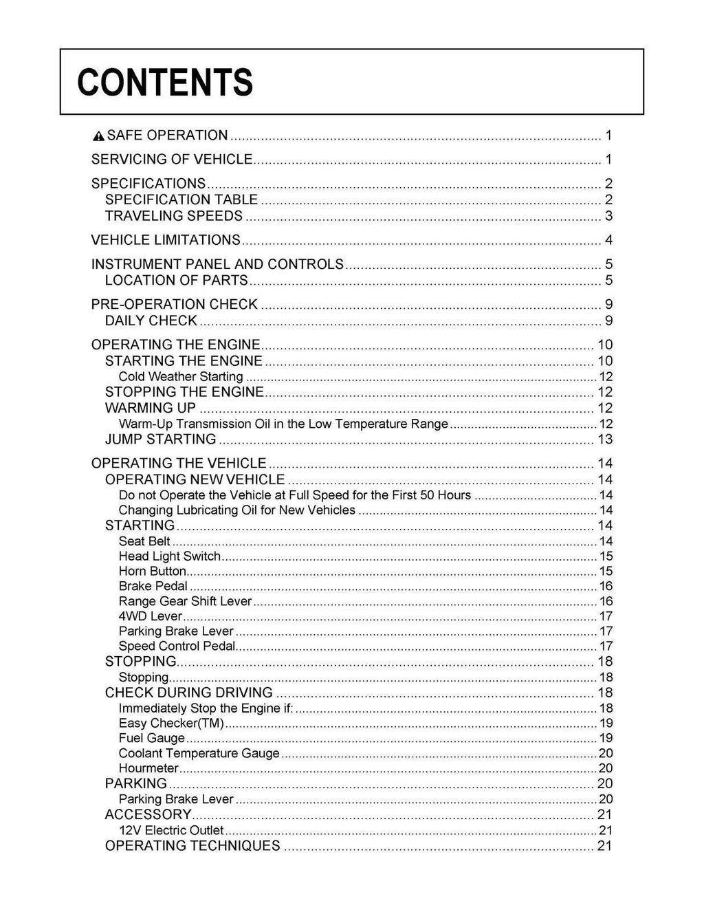 KUBOTA RTV500 OPERATING MANUAL - STEEL WIRE BOUND - PROTECTIVE COVERS