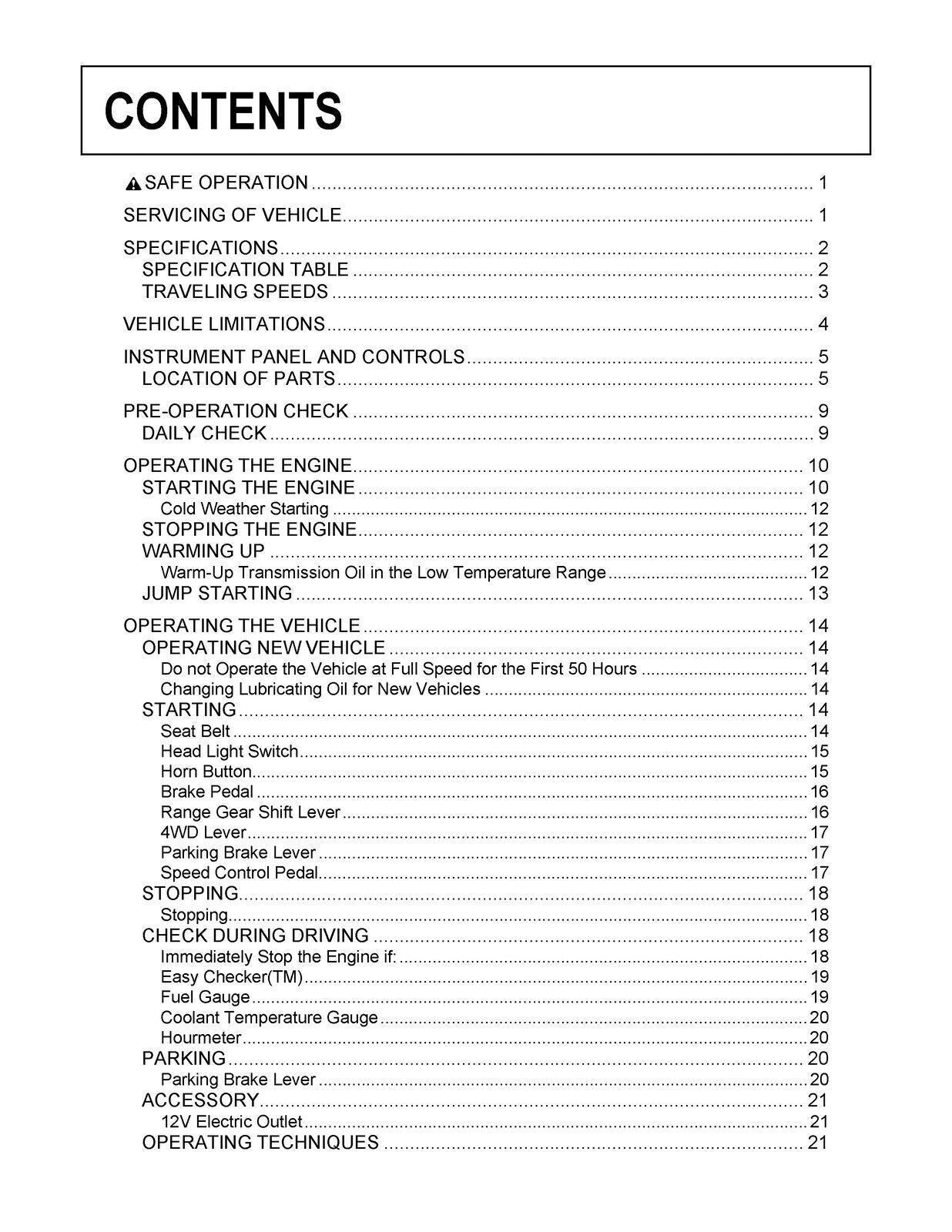 KUBOTA RTV500 OPERATING MANUAL - STEEL WIRE BOUND - PROTECTIVE COVERS