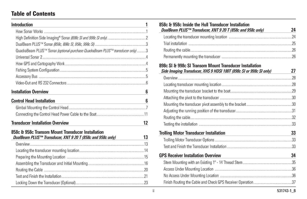 Humminbird 858c 898c SI 958c 998c SI User Operation Manual - TOUGH WIRE BINDING