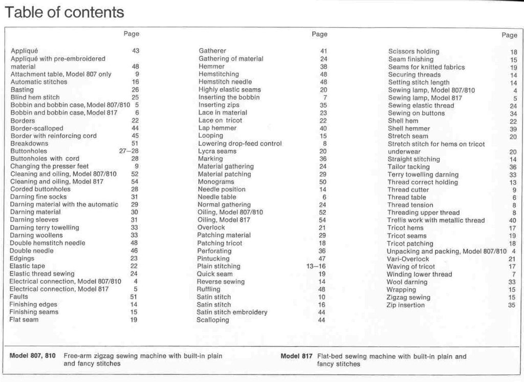 BERNINA 807 810 817 User Manual Owners Instruction Guide - TOUGH WIRE BINDING
