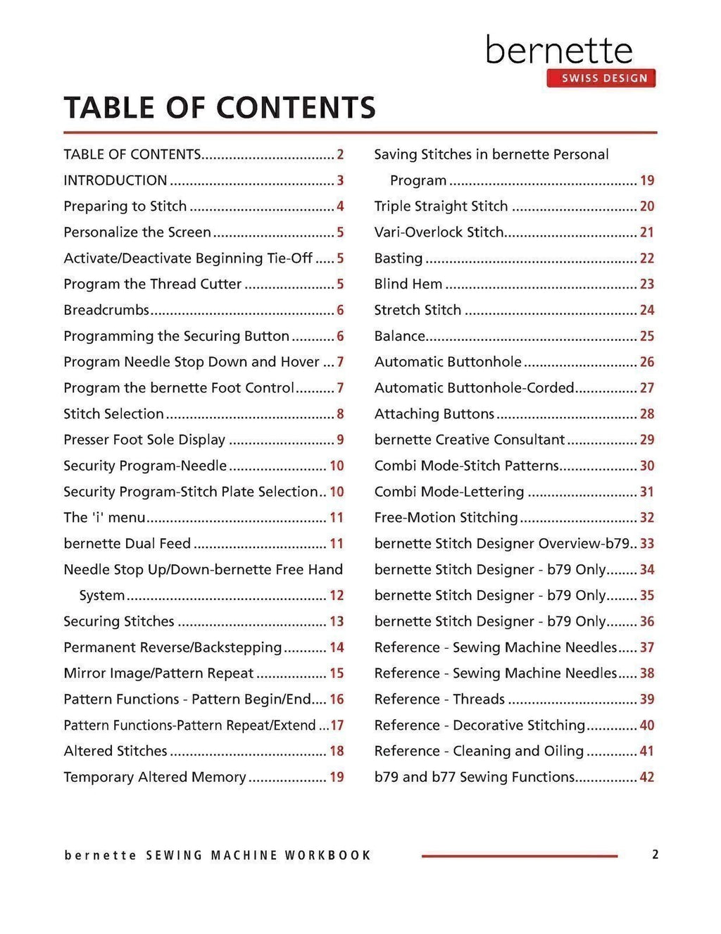 BERNINA Bernette Sewing Machine Mastery Workbook B77 B79 - ROBUST WIRE BINDING