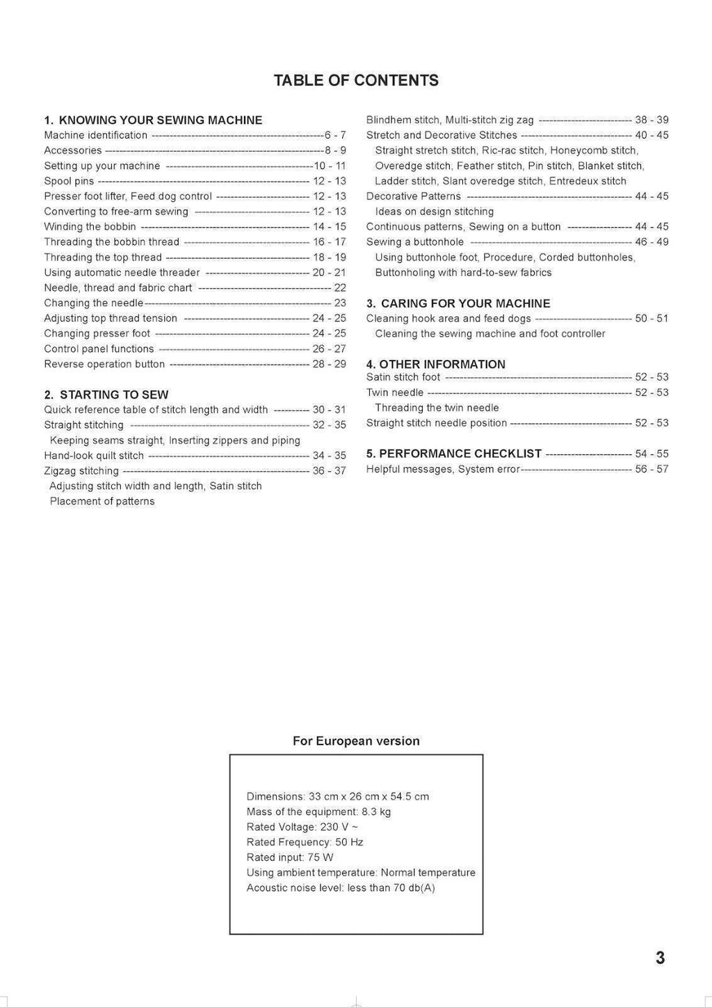 SINGER ONE Sewing Machine User Manual Operation Guide