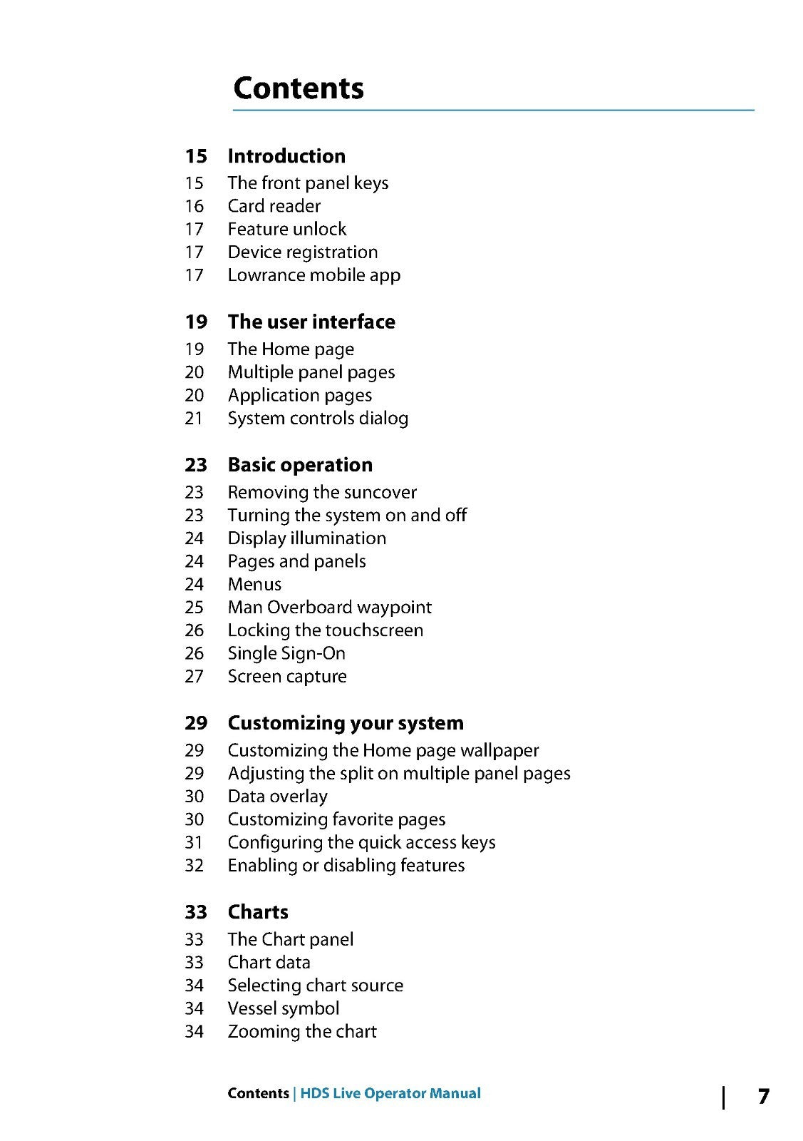 LOWRANCE HDS LIVE Fish Finder User Manual Operation Guide WIRE BOUND, FULL COLOR