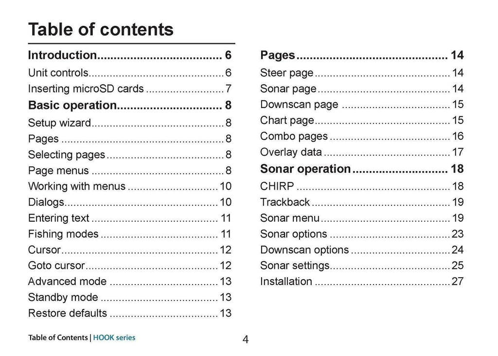 LOWRANCE HOOK-4 HOOK-5 HOOK-7 HOOK-9 Sonar User Manual Operation Instructions