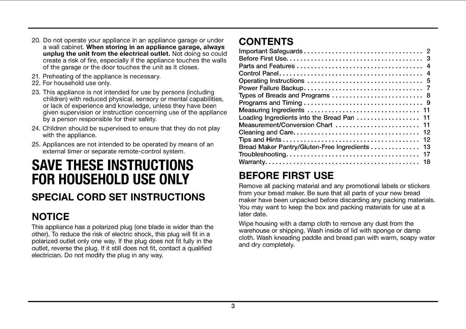 CUISINART CBK-110 Compact Bread Maker User Manual Guide PLUS 46 pg Recipes Book!