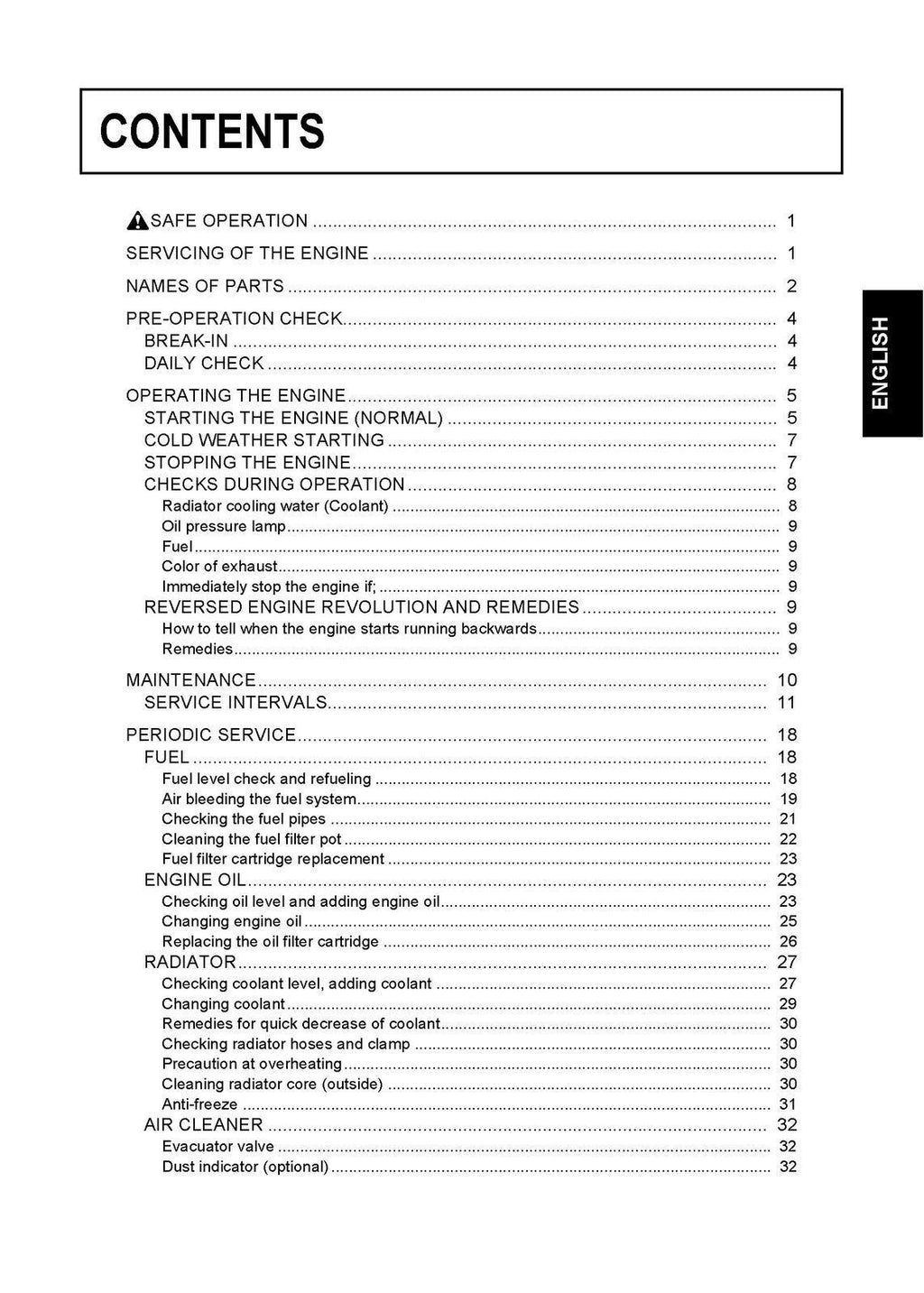 KUBOTA Z482-E3 & MORE DIESEL ENGINES OPERATORS MANUAL - STEEL WIRE BOUND, COVERS