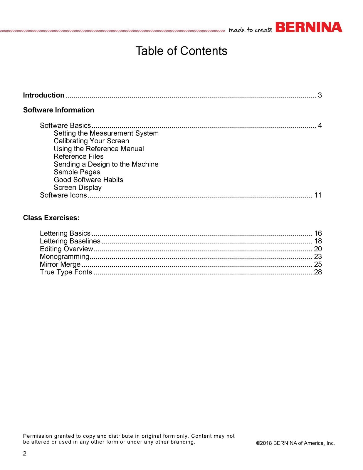 BERNINA Embroidery Software 8.2 WORKBOOK 1 BASIC FEATURES - WIRE BOUND