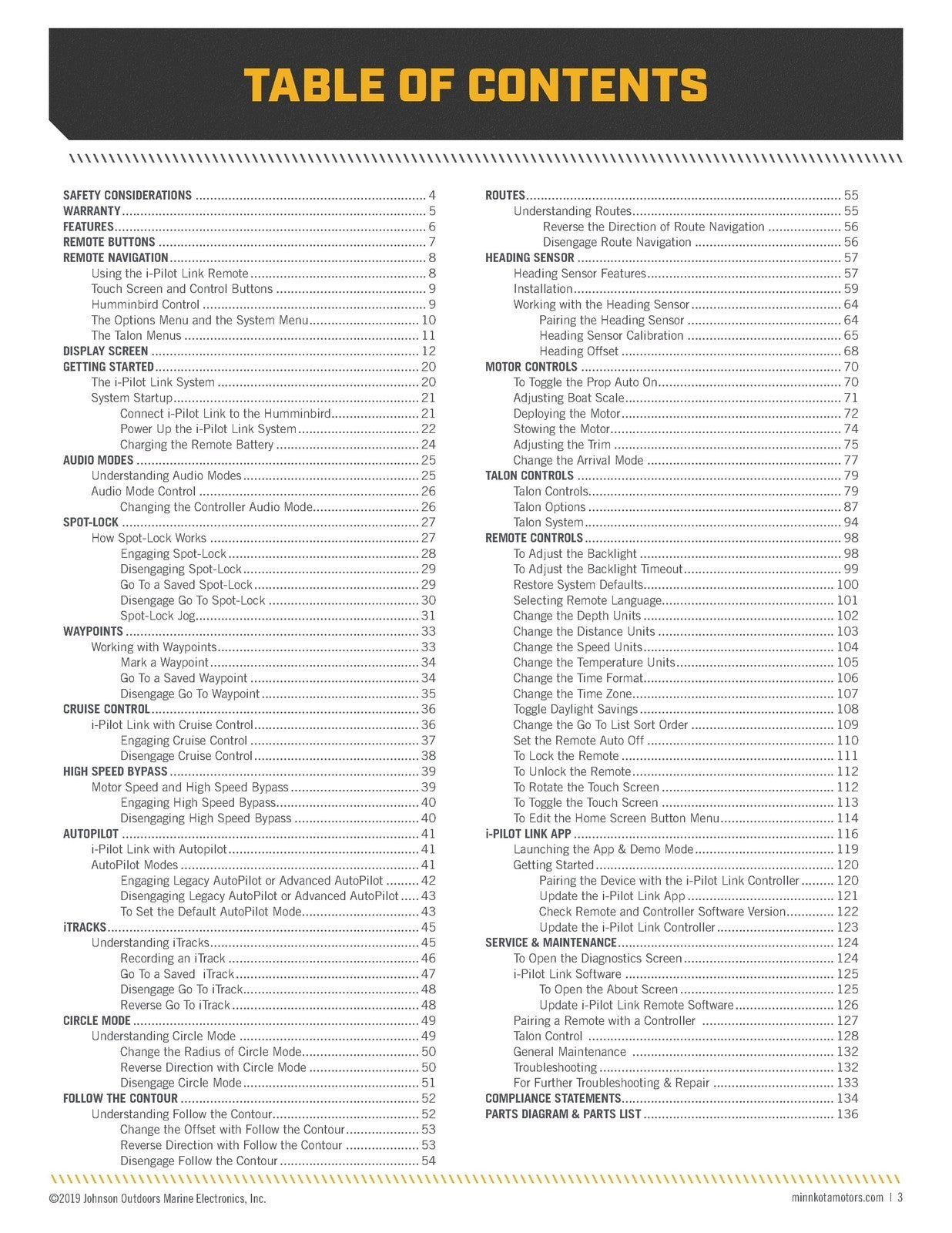 MINN KOTA  i-Pilot Link BlueTooth Owners Manual - WIRE BOUND - TOUGH COVERS