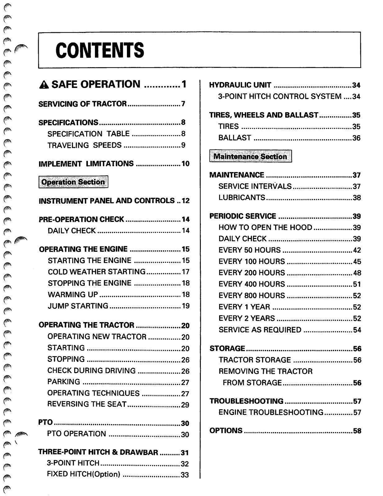 KUBOTA L35 TRACTOR OPERATORS MANUAL - STEEL WIRE BOUND - PROTECTIVE COVERS