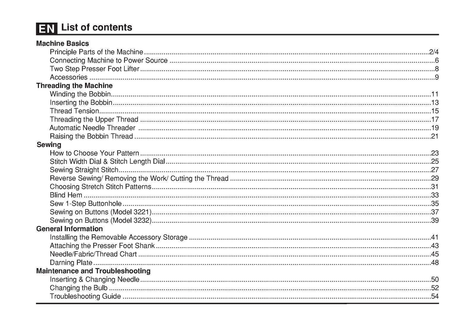 SINGER 3221-3232-SIMPLE Sewing Machine User Manual Instruction Book