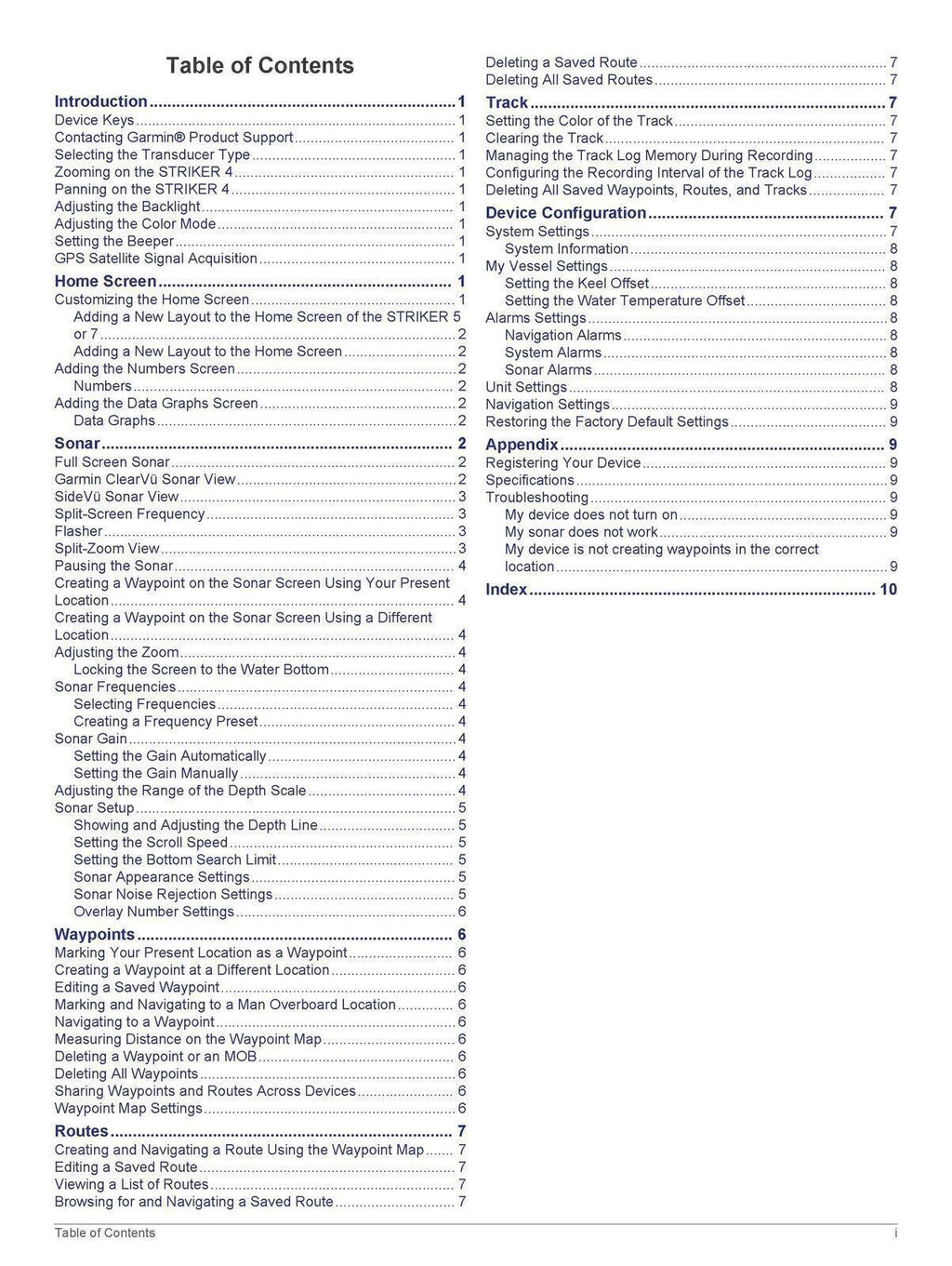 Garmin Striker Series Owners Manual Instructions User Guide - Tough Wire Binding