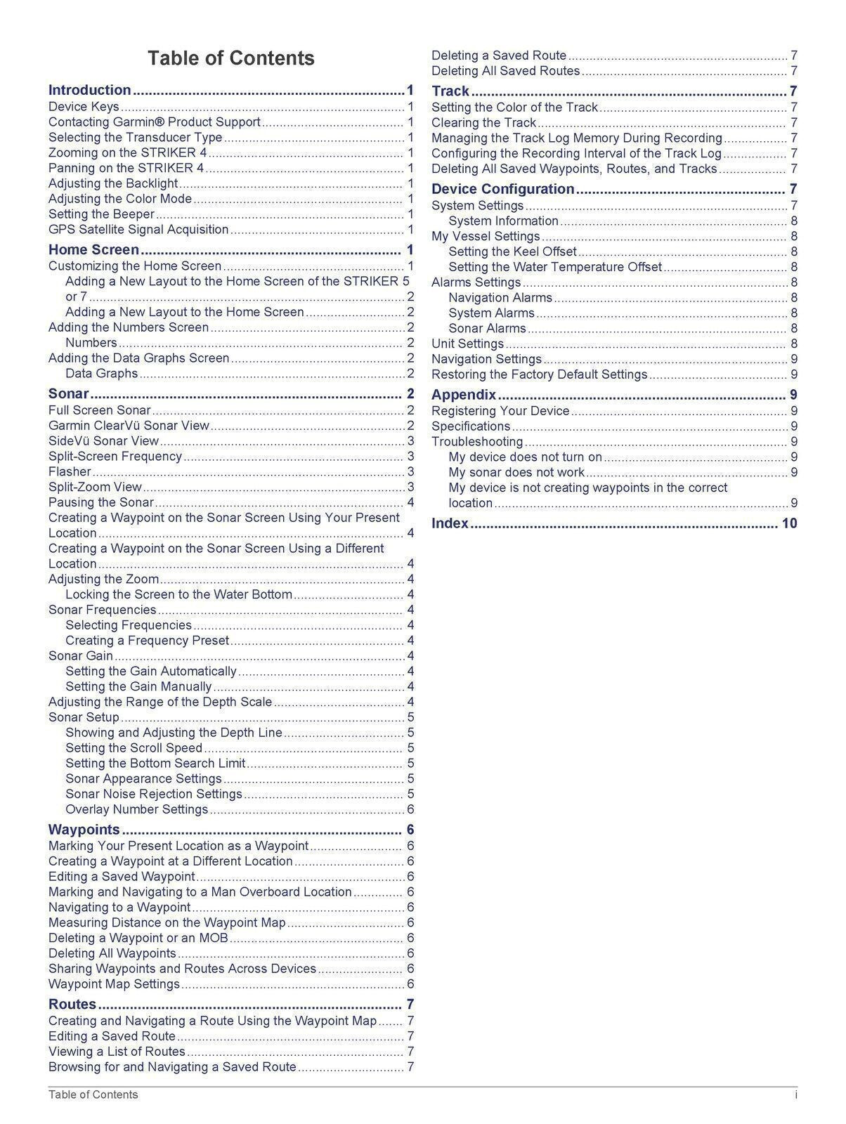 Garmin Striker Series Owners Manual Instructions User Guide - Tough Wire Binding
