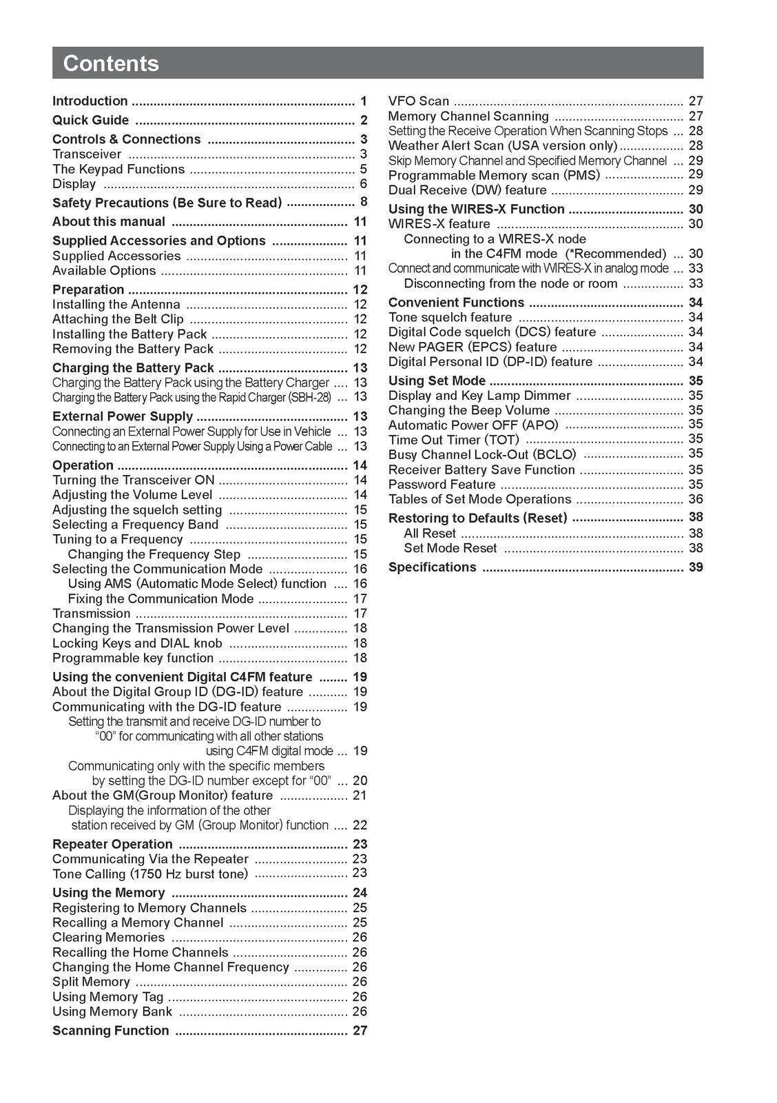 YAESU FT-70DR FT-70DE Transceiver User Operating Manual - TOUGH WIRE BINDING