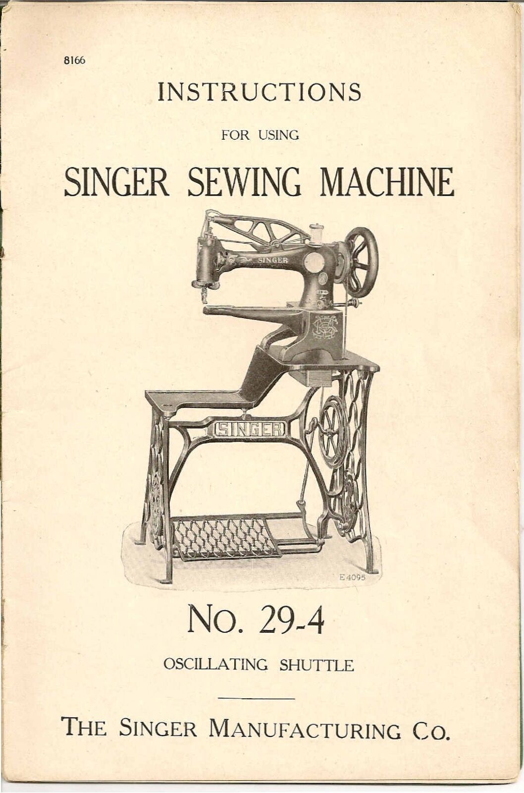 SINGER 29-4 Sewing Machine Manual - WIRE BINDING - TOUGH COVERS - FULL COLOR!
